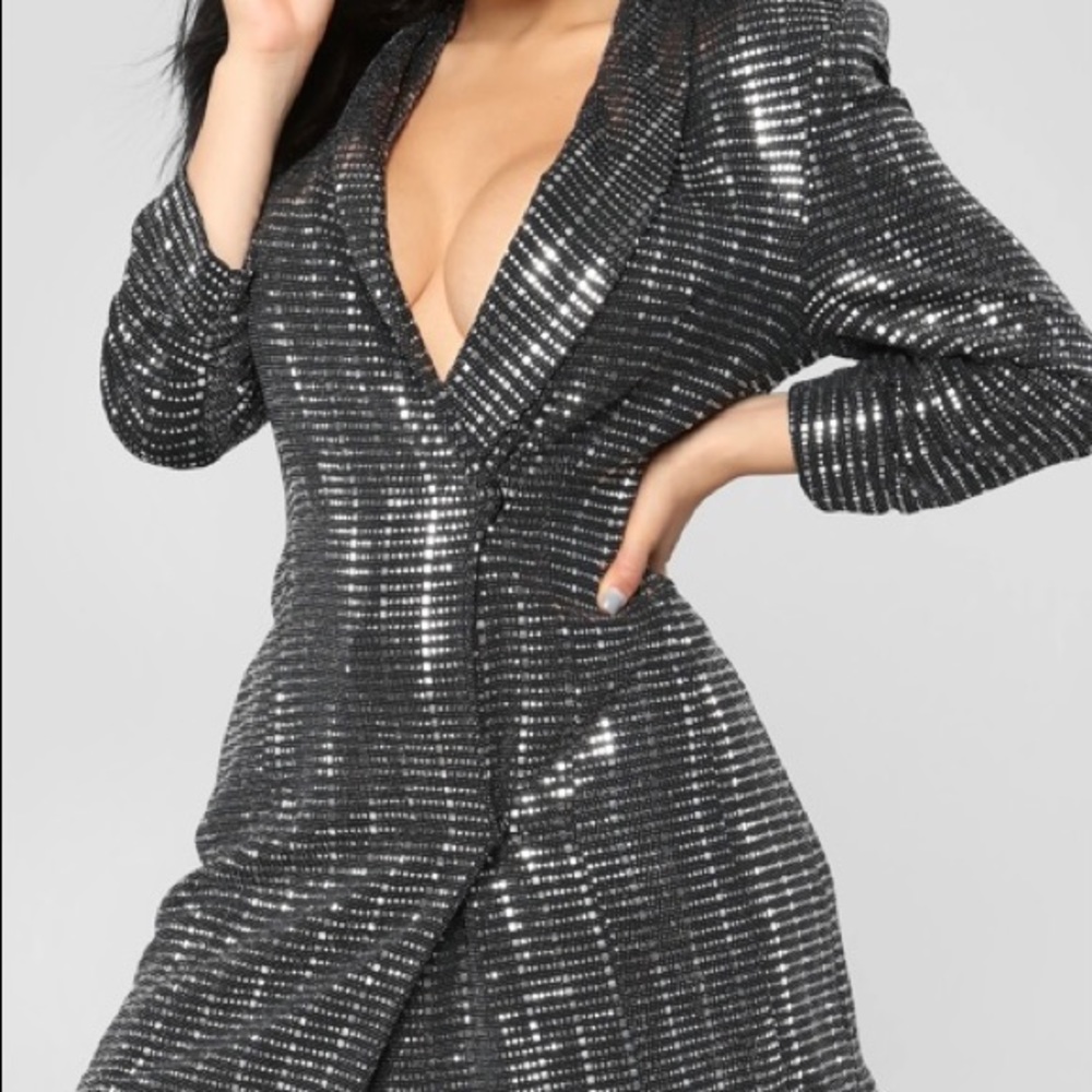 Silver Sequence Mini Dress